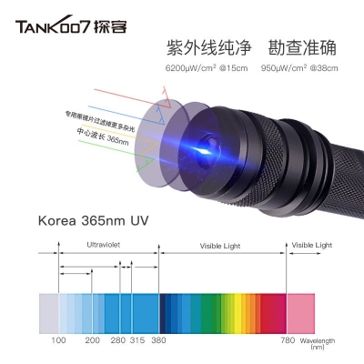 TANK007探客CI02 V2多波段勻光手電筒刑偵、檢查、找尋、勘察專用手電