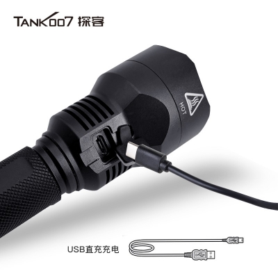 TANK007探客PT12 V2戰(zhàn)術(shù)防衛(wèi)直充LED超亮遠射防身手電2023款1200流明