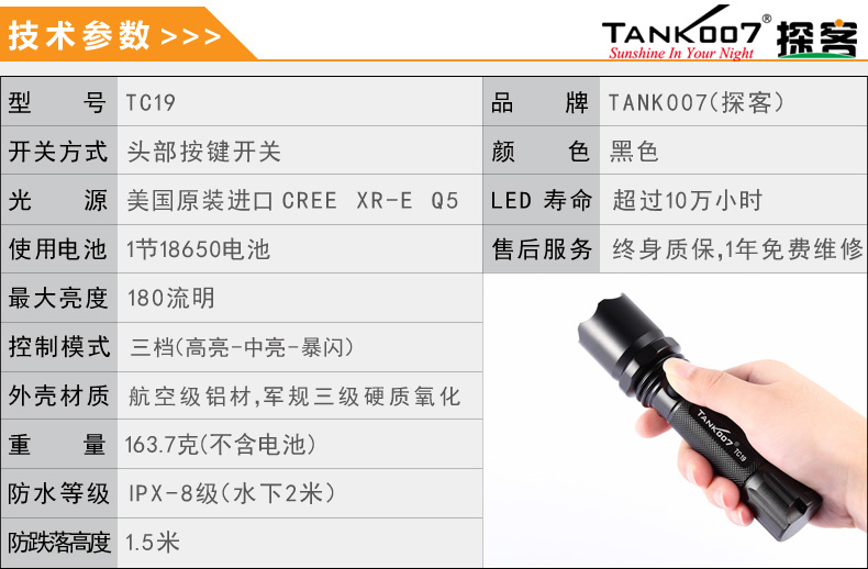 選購強光手電筒什么品牌好？探客TANK007手電筒生產(chǎn)廠家